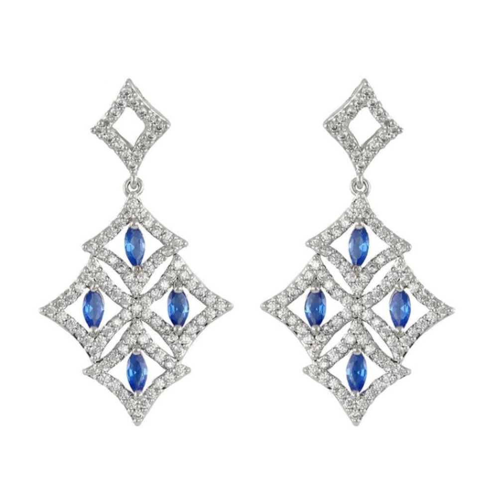 Platinum Sapphire Marquise Drops